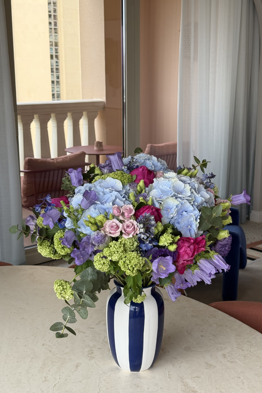 Bouquet Bleu & Rose M