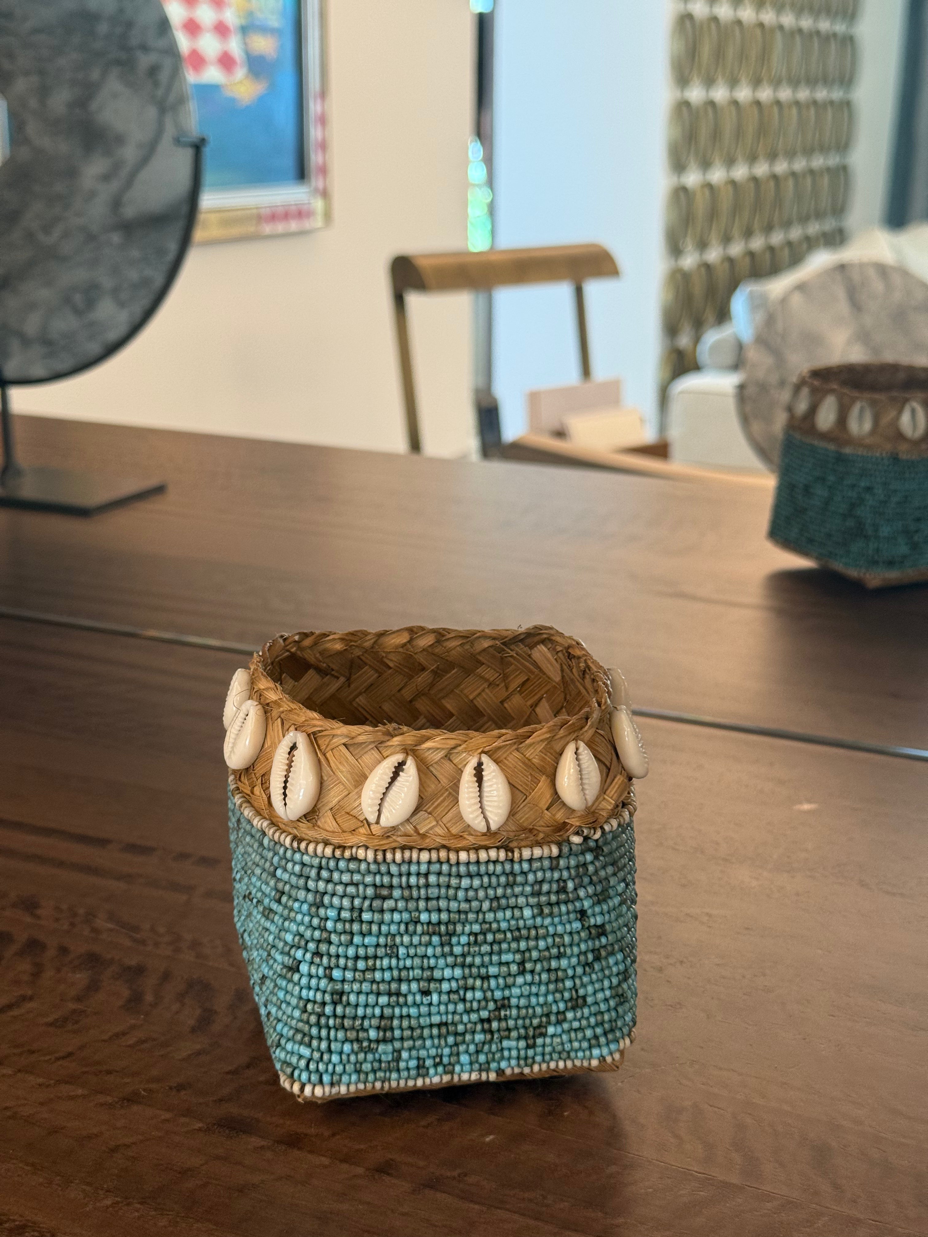 Boîte coquillage bleu
