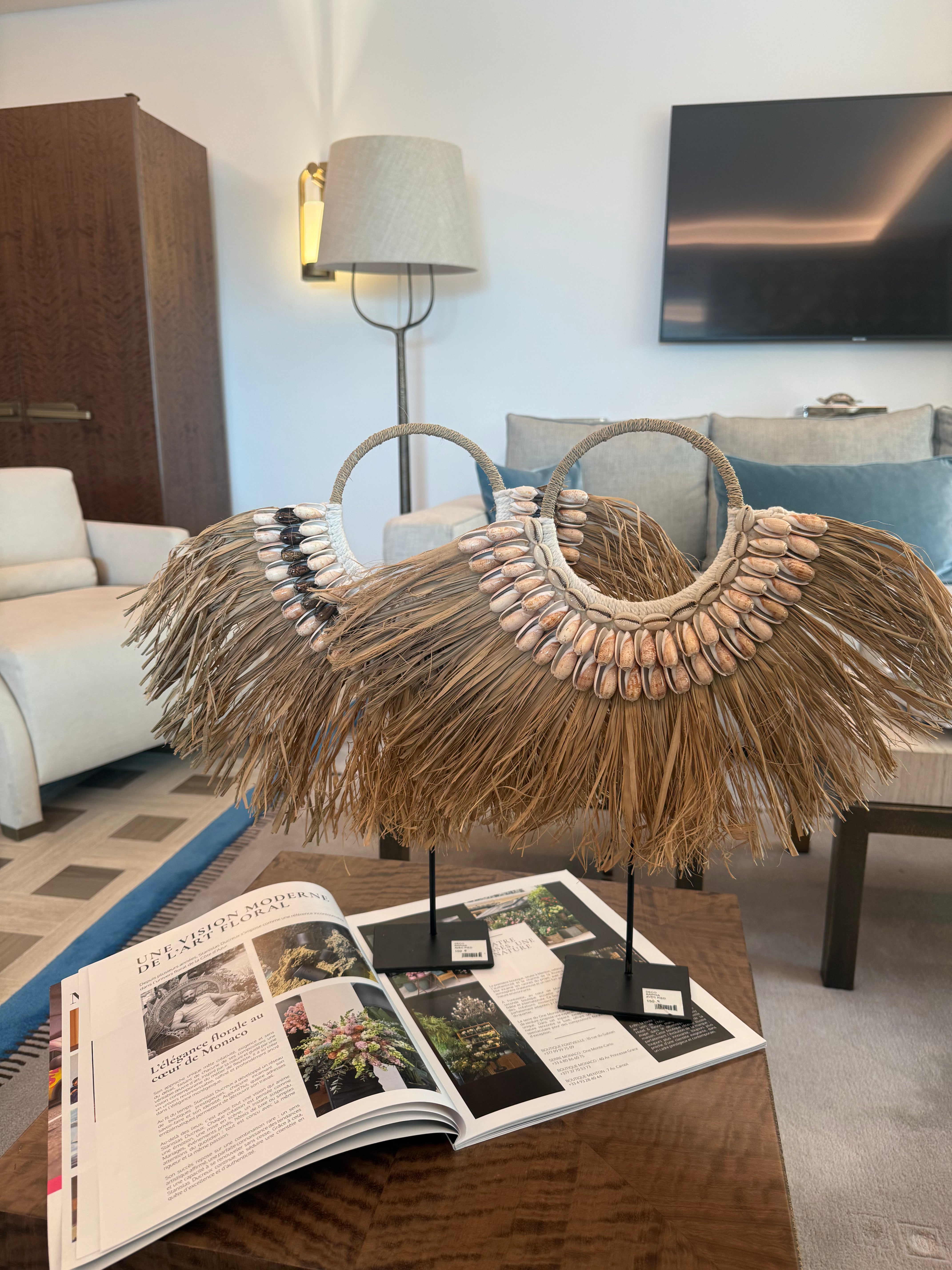Déco raphia avec pied